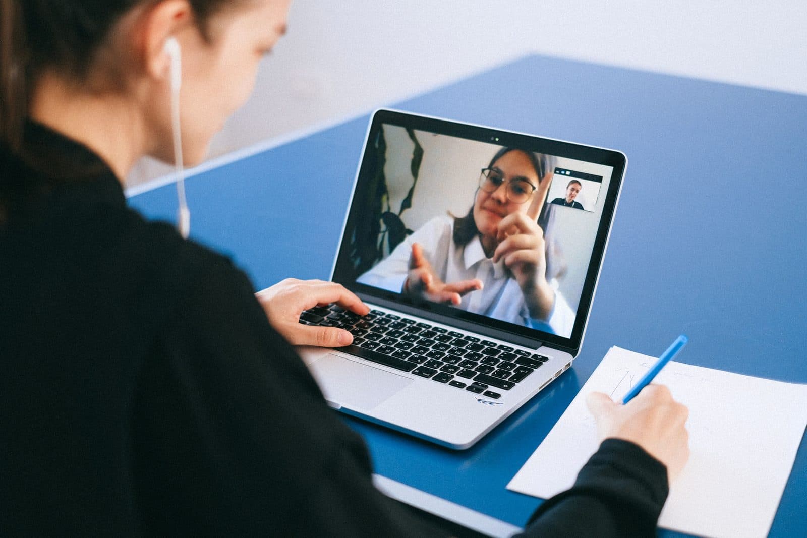 Manager in a video-call interview
